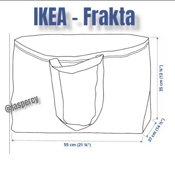 IKEA FRAKTA - Five (5) Large Blue Reusable Shopping Bag Laundry Tote Bag NWT - Picture 9 of 10